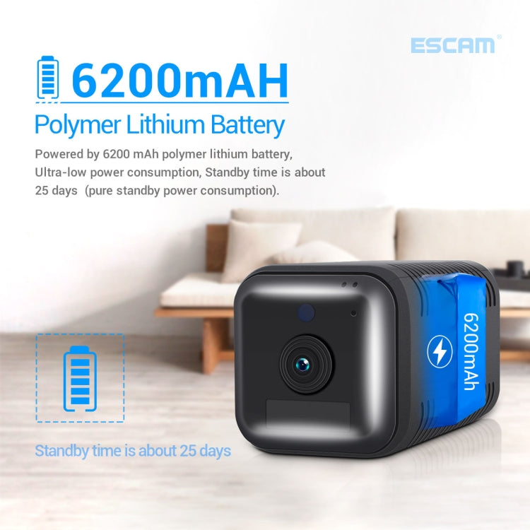 ESCAM G20 4G EU Version 1080P Full HD Rechargeable Battery WiFi IP Camera, Support Night Vision / PIR Motion Detection / TF Card / Two Way Audio, G20 ESCAM G20 4G EU Version 1080P Full HD Rechargeable Battery WiFi IP Camera, Support Night Vision / PIR Motion Detection / TF Card / Two Way Audio, G20